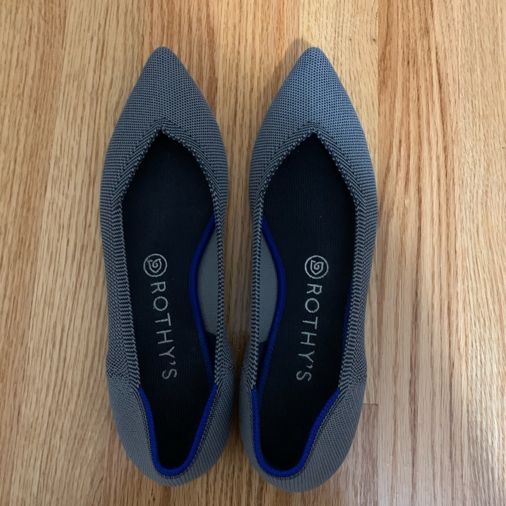 Rothy’s “The Point” — Cloud Grey Birdseye — size 9